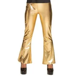 Dames Stretch Disco Broek Goud Met Wijde Pijpen -Dames Verkoop image 112