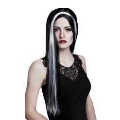 Highlights Zwarte Pruik Lang Haar