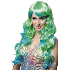 Zeemeermin Ombre Pruik Groen