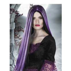 Lange Heksenpruik Zwart Paars Haar -Dames Verkoop image 132