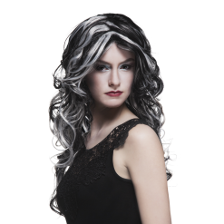 Heksenpruik Swamp Witch Zwart-grijs