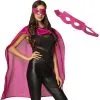SuperHero Roze Cape Met Oogmasker -Dames Verkoop image 192