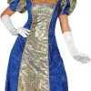Verkleedjurk Markiezin Blauw/goud Maat Xl