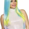 Meerkleurige Pruik Lang Haar