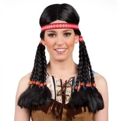 Indianen Pruik Pocahontas Met Vlechten