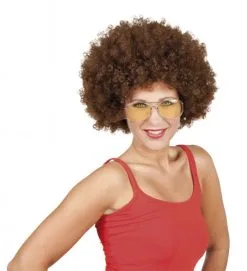 Grote Pruik Afro Bruin
