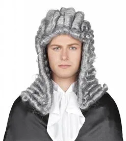 Pruik Grijs Rechter
