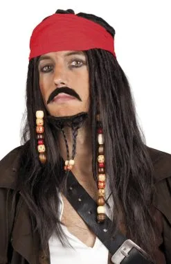 Jack Sparrow Pruik Met Baard En Snor
