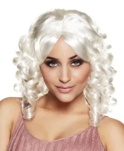 Witte Pruik Met Krullen Dames