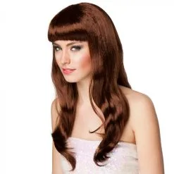 Dames Lange Pruik Chocoladebruin Haar