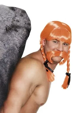 Obelix Pruik Met Snor