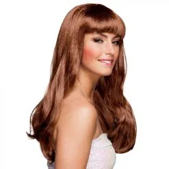 Lange Bruine Pruik