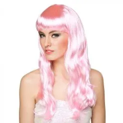 Lange Pruik Lichtroze