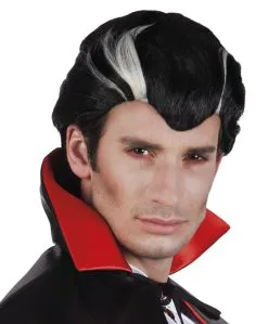 Pruik Vampier Zwart Grijs