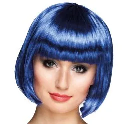 Dames Bobline Pruik Blauw