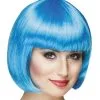 Ijs-blauw Bobline Pruik Kort Glans