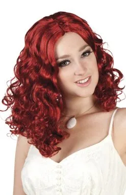 Lange Rode Pruik Met Krullen