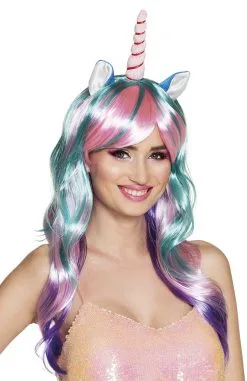 Unicorn Pruik Princess Meerkleurig