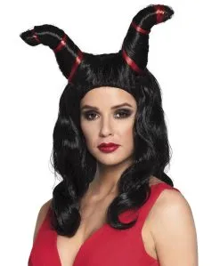 Dames Pruik Met Hoorns