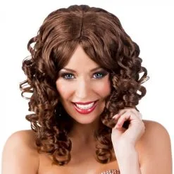 Bruine Krul Pruik