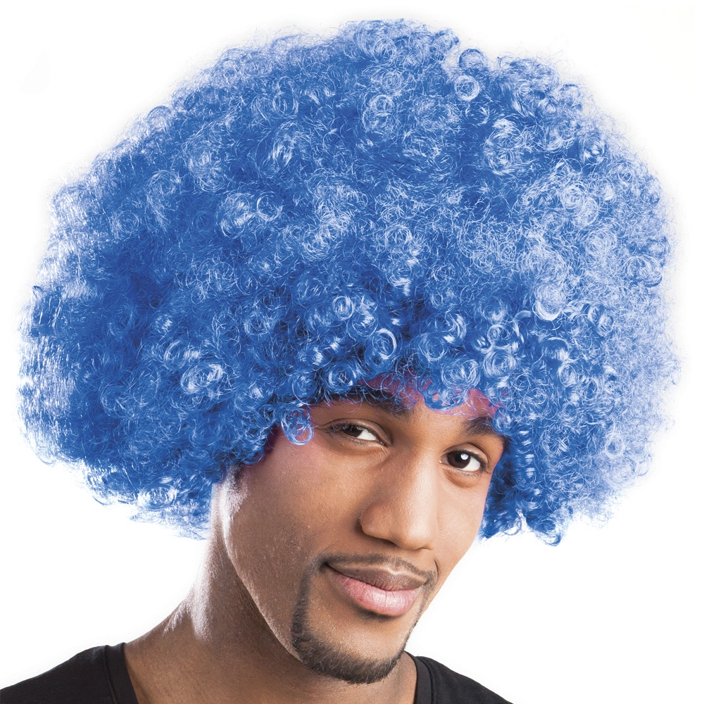 Pruik Afro Blauw 4 Pruik Afro Blauw - Afbeelding 2