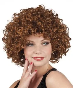 Pruik Bruin Krullen Candice