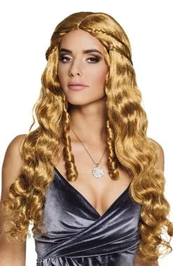 Lange Krullen Pruik Blond