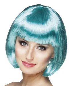 Bobline Pruik Turquoise Kort Glans