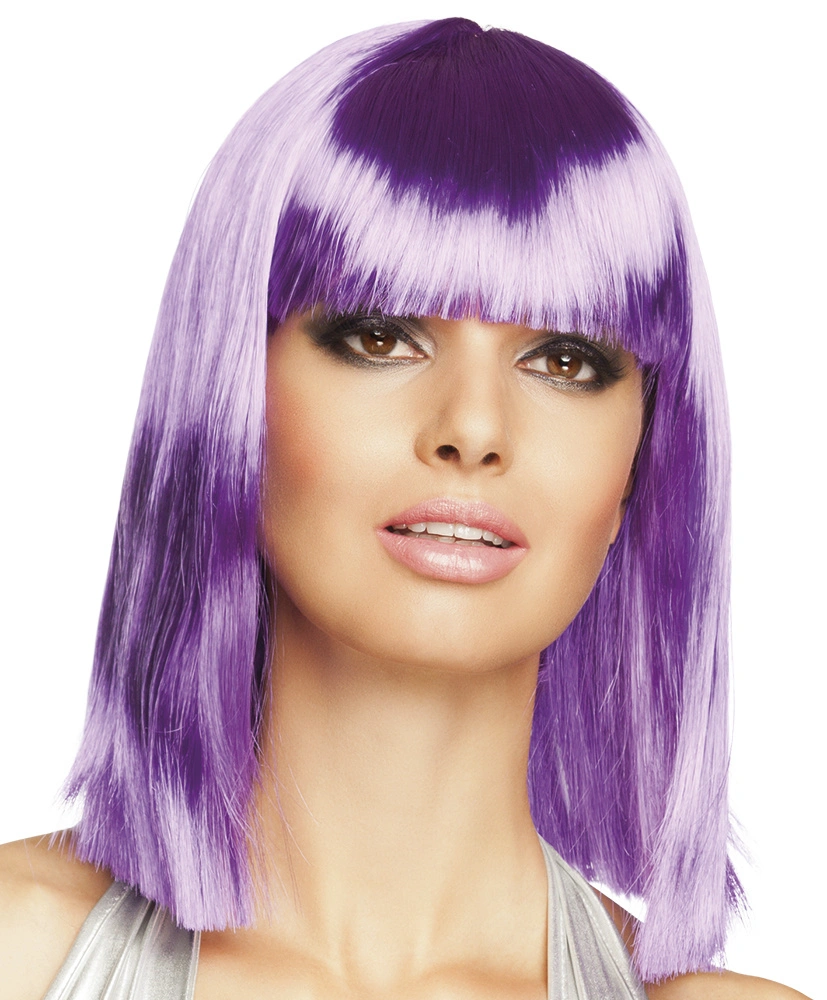 Pruik Neon Paars 3 Pruik Neon Paars