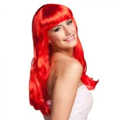 Rode Pruik Lang Haar