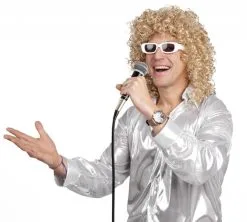 Pruik Blond Zanger Met Bril