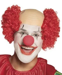 Pruik Baldy Rood Clown